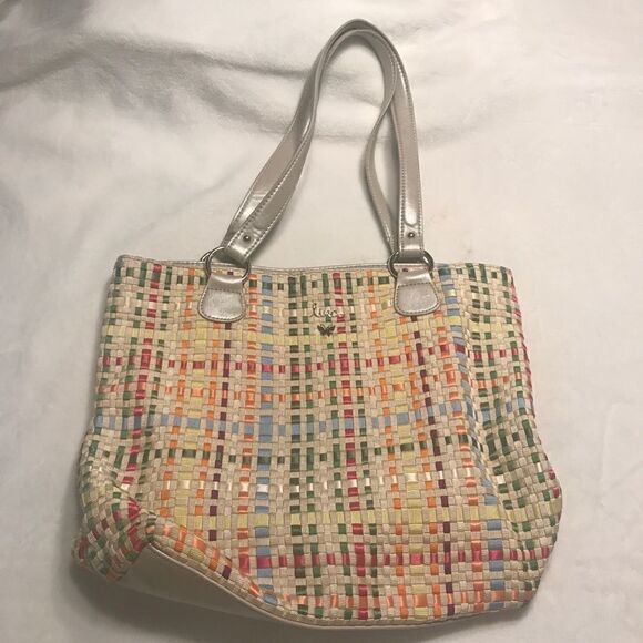 Lina Multi-Color Woven Tote - Picture 1 of 9